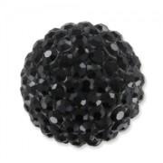 Plasticine halfball with korean rhinestones 20 mm Jet  x1|raw }}