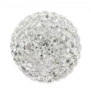 Plasticine halfball with korean rhinestones 20 mm Crystal  x1