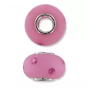 Polaris Rhinestones bead with big hole  14mm Rose x1