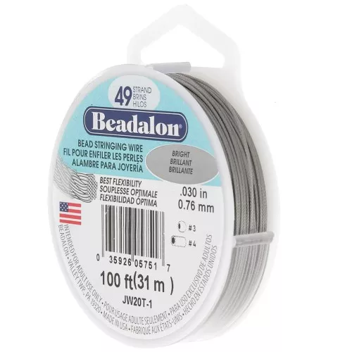 0.76mm Wire Wired 49 strands - Beadalon - Bright stainless steel x31m