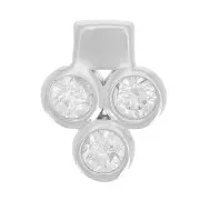 7x6mm 925 sterling silver Mini charm with 3 zirconium oxides - Crystal x1