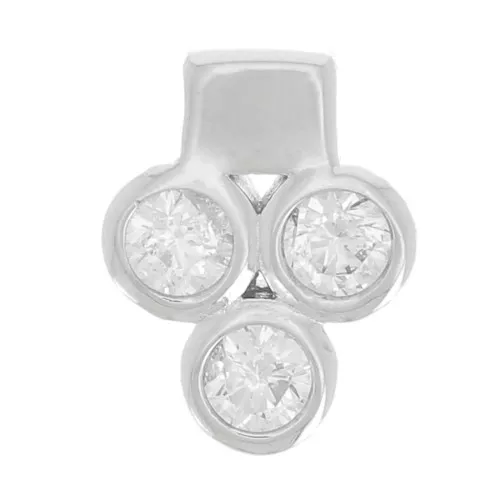 7x6mm 925 sterling silver Mini charm with 3 zirconium oxides - Crystal x1