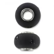 Polaris Rhinestones bead with big hole  14mm Jet  x1