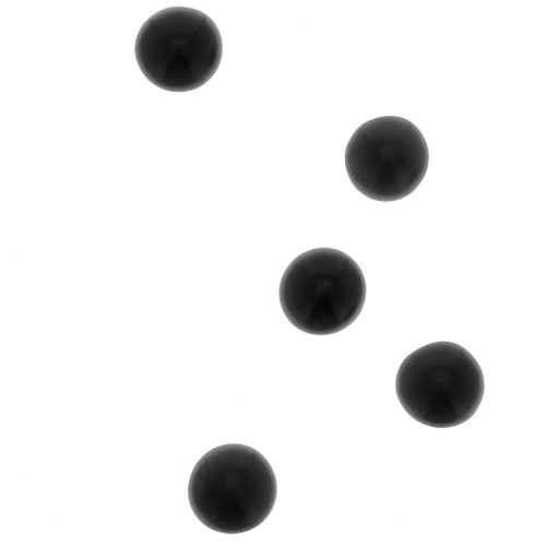3mm round gemstone Cabochon - Black obsidian x5