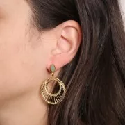 11x5mm navette earstuds with gemstone - Gold Tone - Lapis lazuli x2