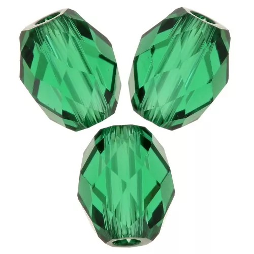 5x4mm PureCrystal 5044 Olives Briolettes beads - Majestic Green x10