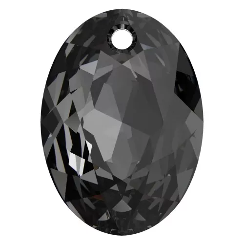 9mm PureCrystal 6438 Elliptic Cut Pendant - Crystal Silver Night x1