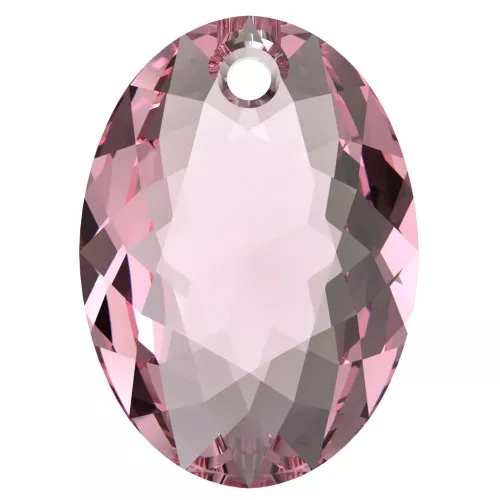 9mm PureCrystal 6438 Elliptic Cut Pendant - Light Rose x1