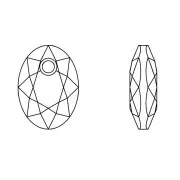 9mm PureCrystal 6438 Elliptic Cut Pendant - Pink x1