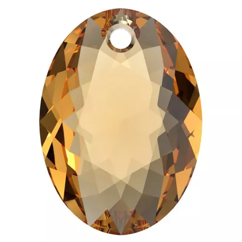 9mm PureCrystal 6438 Elliptic Cut Pendant - Topaz x1