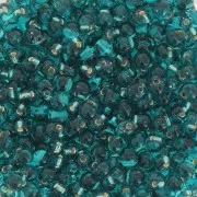 3.4mm Miyuki drop beads DP28-2425 - Teal Silver Lined x8g