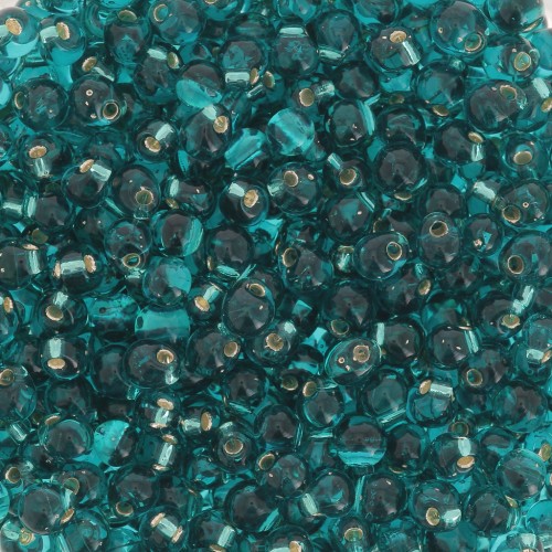 3.4mm Miyuki drop beads DP28-2425 - Teal Silver Lined x8g