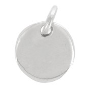8mm 925 Sterling Silver Round medal charm to engrave x1|raw }}