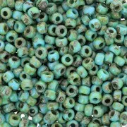 Miyuki 8/0 Seed Beads 4514 - Opaque Turquoise Blue Picasso x 100 g