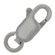 Extended Lobster Clasp 10 mm - Silver 925 Rhodium Black x1