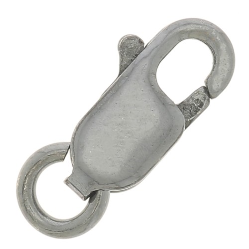 Extended Lobster Clasp 10 mm - Silver 925 Rhodium Black x1