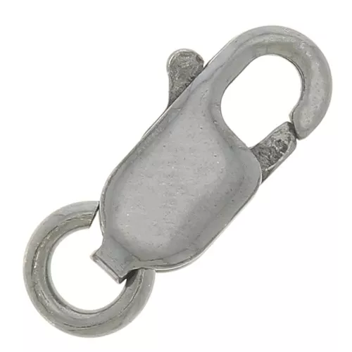 Extended Lobster Clasp 10 mm - Silver 925 Rhodium Black x1