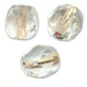 Fire Polished faceted round beads 3mm Crystal Bronze Lined x50