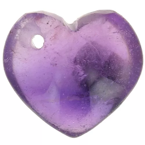 10mm gemstone heart Sequin - Amethyst x1