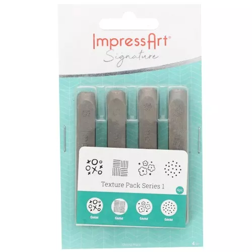 Set of 4 ImpressArt embossing stamps - 6 mm - Texture Version 1 x1