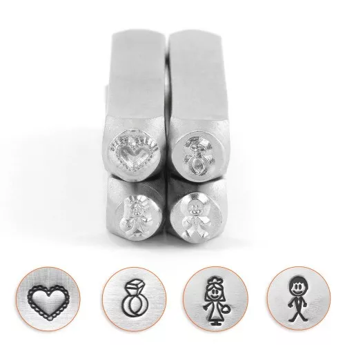 Set of 4 ImpressArt stamps - 7 and 6 mm - Wedding x1