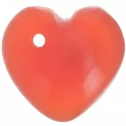 10mm gemstone heart Sequin - Orange Quartz x1