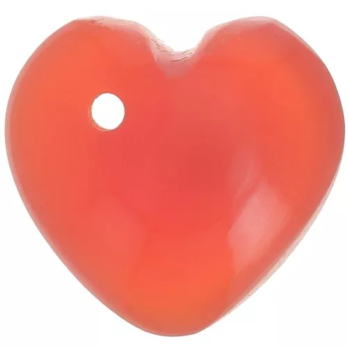 10mm gemstone heart Sequin - Orange Quartz x1