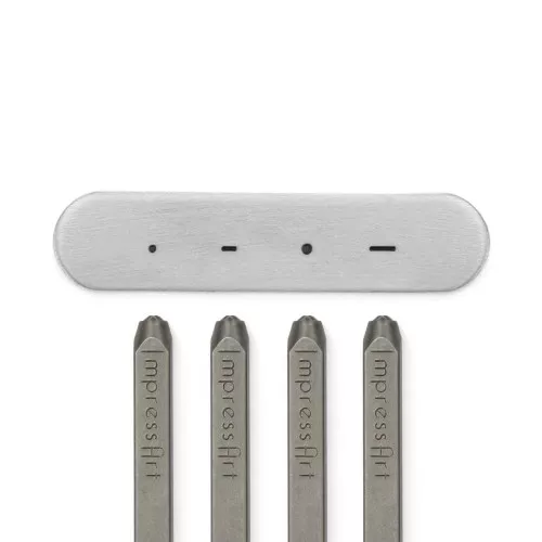 Set of 4 ImpressArt stamps - from 0.5 to 3 mm - Dots and Dashes x1