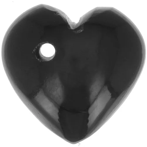 10mm dyed gemstone heart Sequin - Black Onyx x1