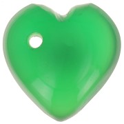 10mm dyed gemstone heart Sequin - Green Onyx x1