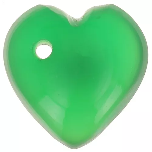 10mm dyed gemstone heart Sequin - Green Onyx x1