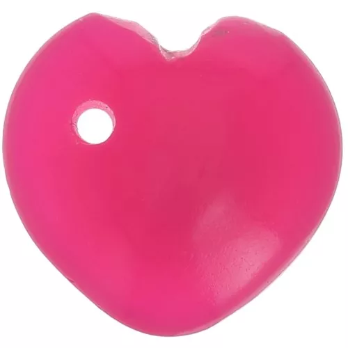 10mm dyed gemstone heart Sequin - Pink Chalcedony x1