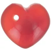 10mm dyed gemstone heart Sequin - Red Agate x1