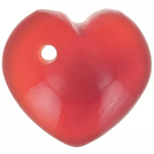 10mm dyed gemstone heart Sequin - Red Agate x1