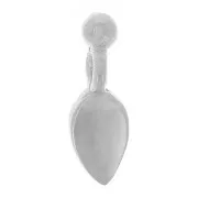 9x3mm 925 Sterling silver Mini petal charm with a small ball x1