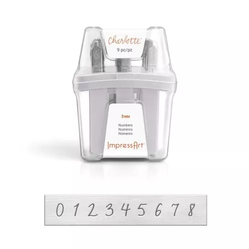 ImpressArt stamps set - 3 mm - numbers from 0 to 8 - Charlotte x9