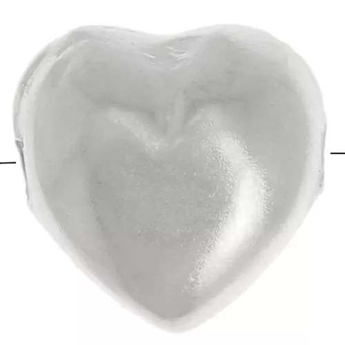 Perle coeur bombée 6 mm - Argent 925 x1