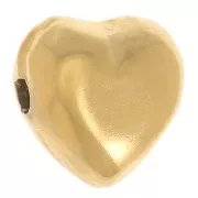 6mm domed heart bead - Fine gold plated x1