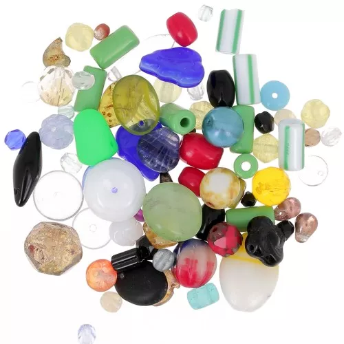 Czech pressed glass beads assortment - Multi x50g