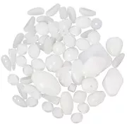 Czech pressed glass beads assortment - White 1 x50g
