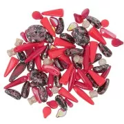 Czech pressed glass beads assortment - Red x20g
