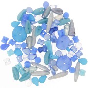 Czech pressed glass beads assortment - Blue x20g