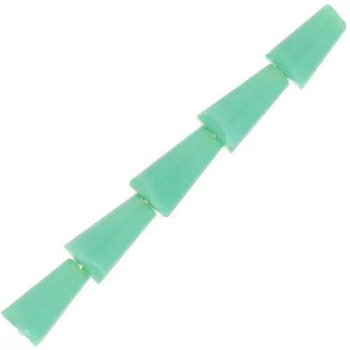 8x4mm Faceted glass cone beads - Opaque sage Green x25