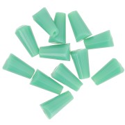 8x4mm Faceted glass cone beads - Opaque sage Green x25