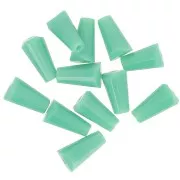 8x4mm Faceted glass cone beads - Opaque sage Green x25