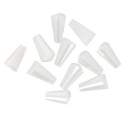 8x4mm Faceted glass cone beads - Opaque White AB x25