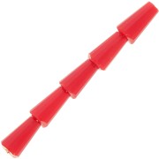 8x4mm Faceted glass cone beads - Opaque Red x25