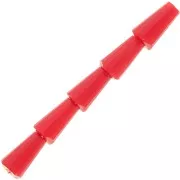 8x4mm Faceted glass cone beads - Opaque Red x25