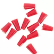8x4mm Faceted glass cone beads - Opaque Red x25