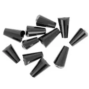 8x4mm Faceted glass cone beads - Opaque Jet x25